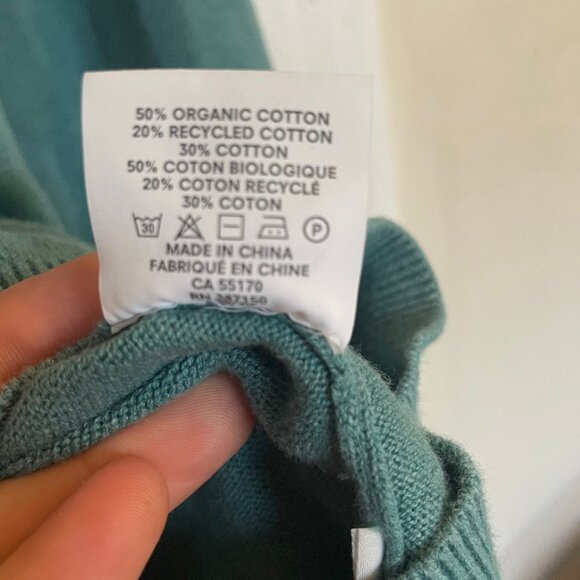 Frank and Oak Men's Cotton Sweater Crew Neck Pullover Teal Medium - Picture 2 of 3